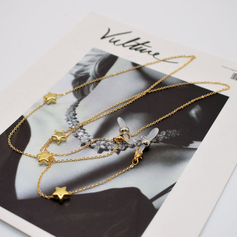 Star-Detail Layered Eyewear Chain Bowlift