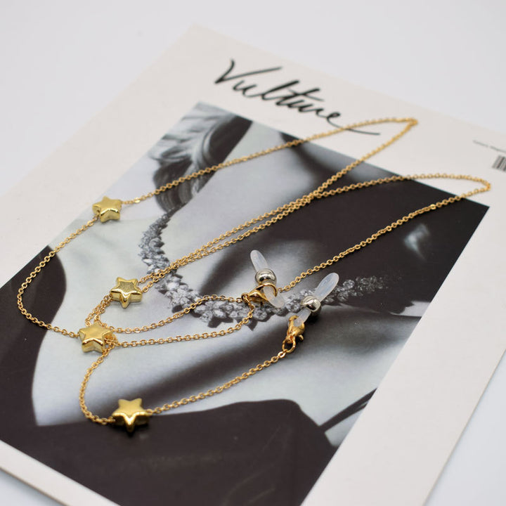 Star-Detail Layered Eyewear Chain Bowlift