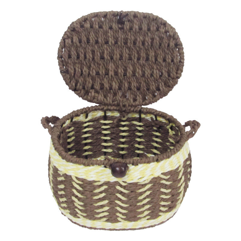 Woven Storage Basket with Lid Bowlift
