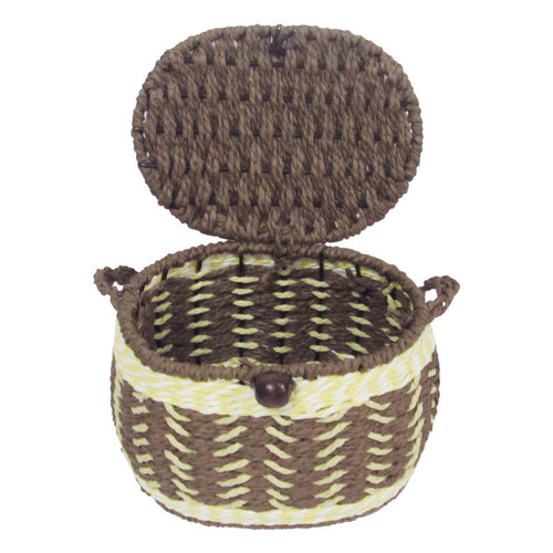 Woven Storage Basket with Lid Bowlift