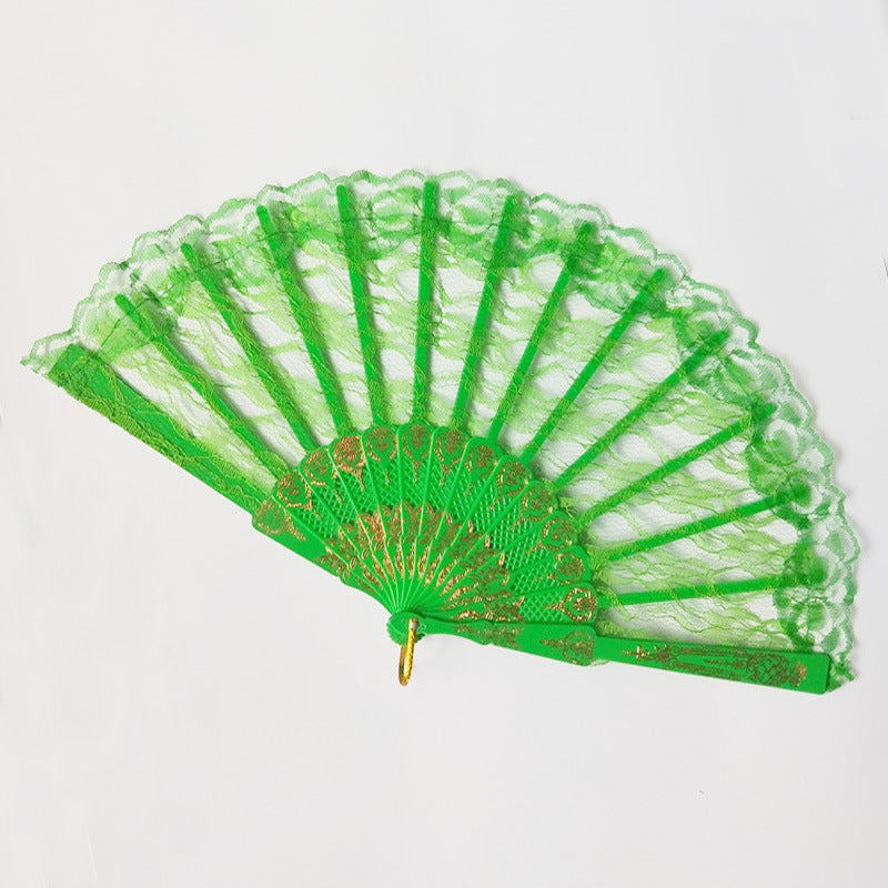 Ladies lace fan with golden decorations Bowlift