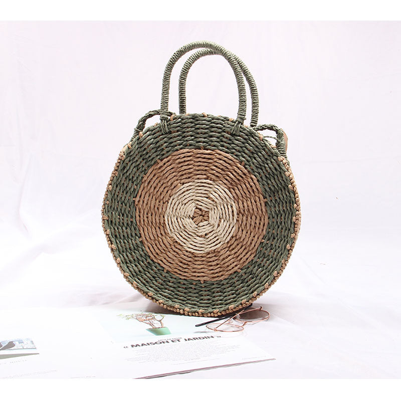 Handcrafted Round Wicker Bag Bowlift