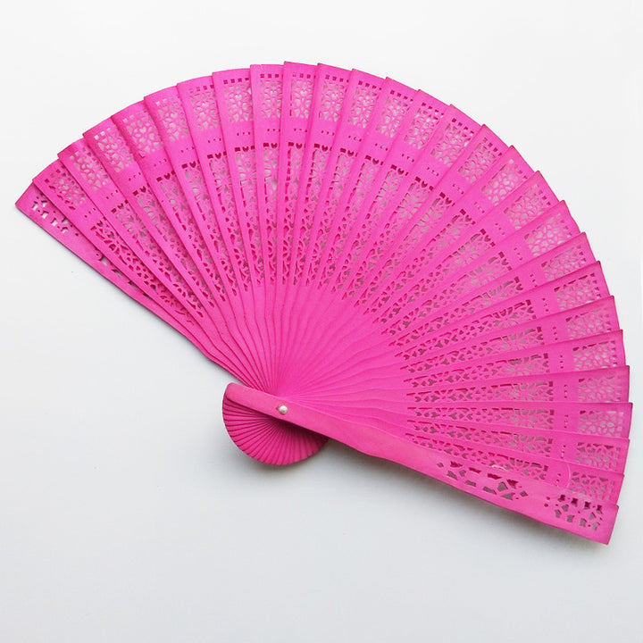 Ladies fan made of delicate plastic with artistic cut pattern Bowlift
