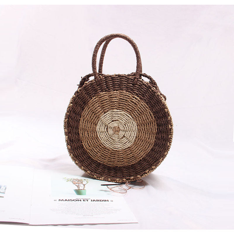 Handcrafted Round Wicker Bag Bowlift