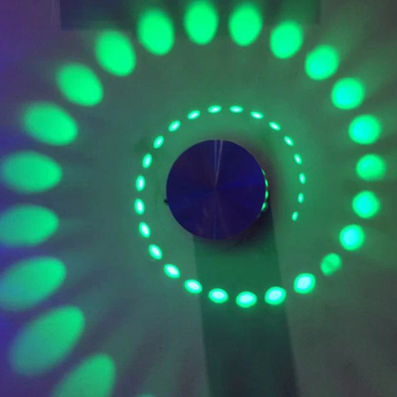 BowLift | Modern 3D Swirl Wall Light Kit Metal Wine Pub RGB Color Changing LED Wall Lamp in Chrome