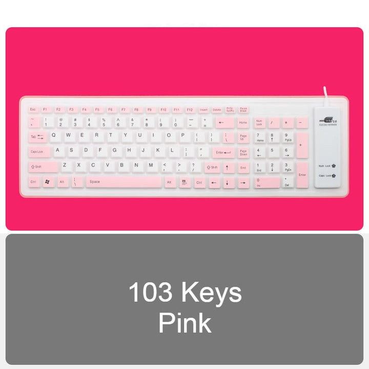 BowLift | Roll-up Silicone Flexible Keyboard, with USB Wired, Waterproof Coating & Silent Typing