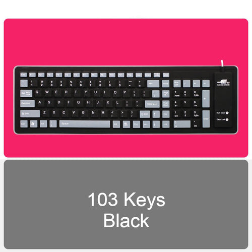BowLift | Roll-up Silicone Flexible Keyboard, with USB Wired, Waterproof Coating & Silent Typing
