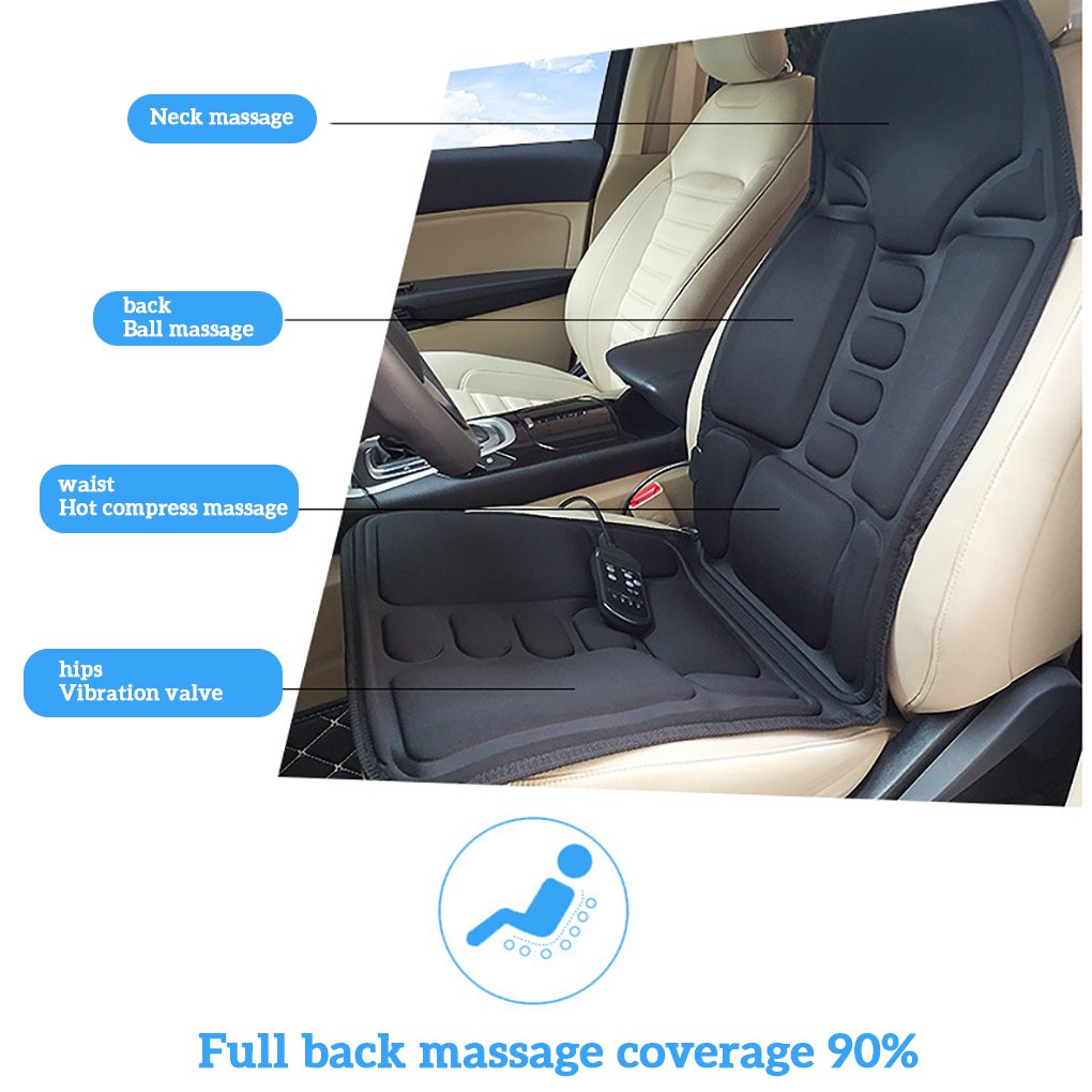 BowLift | Massage Chair Pad with Heat | 8 Massage Modes, Deep Tissue Relief & Portable for Home and Car Use
