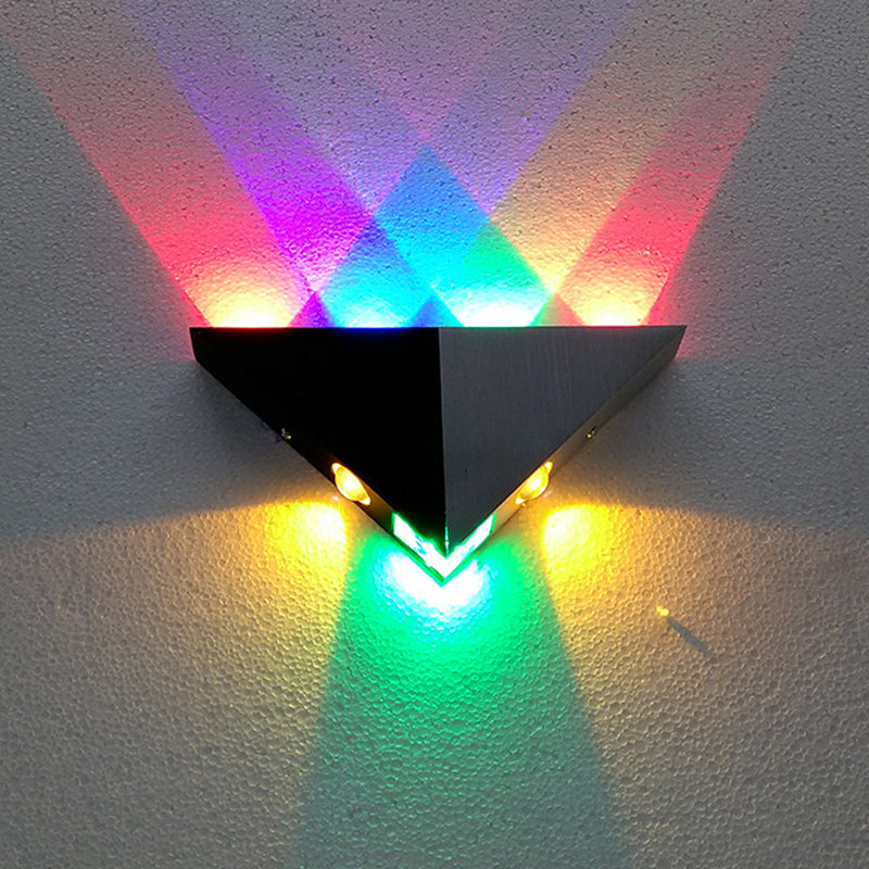 BowLift | Minimalism Pyramid Wall Light Kit Metal Party RGB LED Wall Mounted Light in Black and Silver