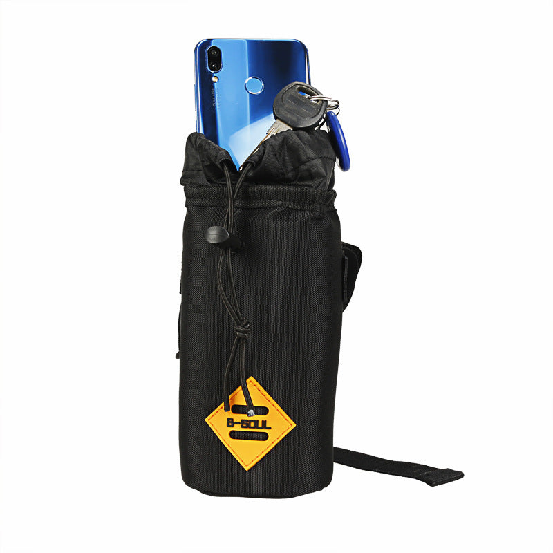 durable waterproof handlebar storage pouch with drawstring closure and reflective safety patch Bowlift