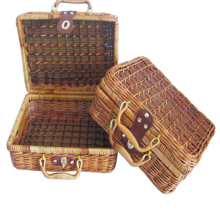 Handcrafted Wicker Storage Basket Set Bowlift