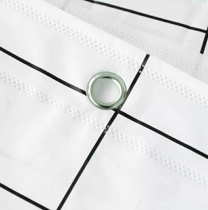 Minimalist Grid Pattern Shower Curtain Bowlift