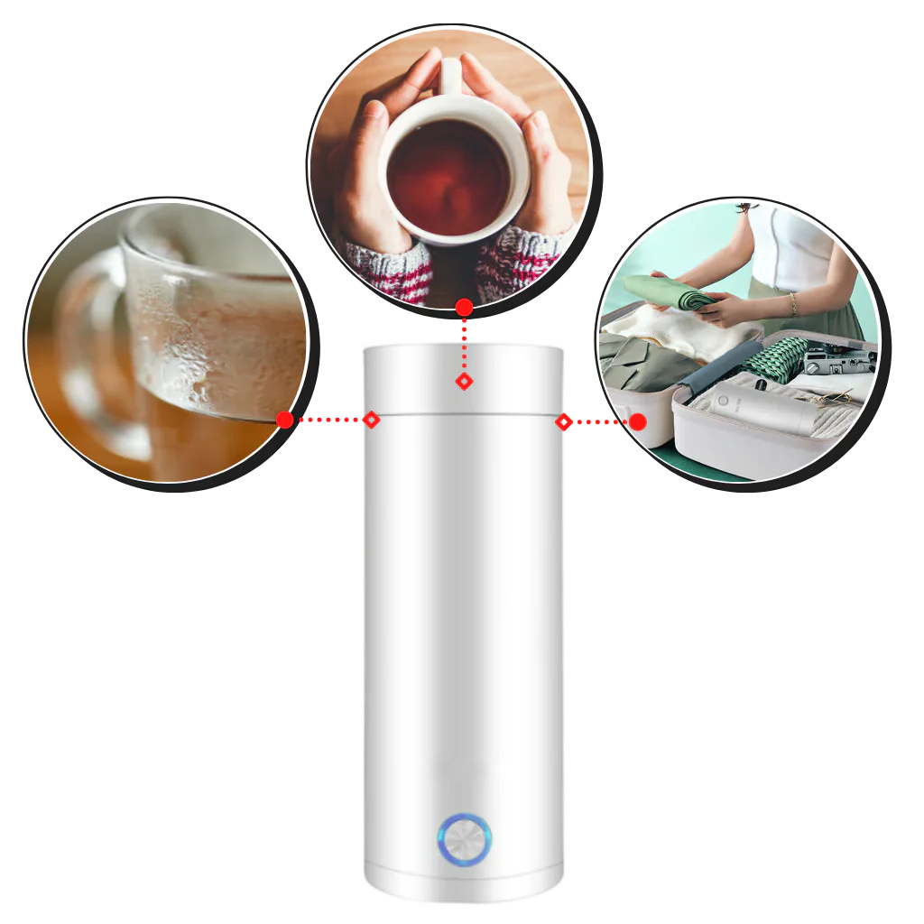 BowLift | Portable Water Boiler 400ml – Compact Travel Kettle with Intelligent Temperature Control & Double Insulation