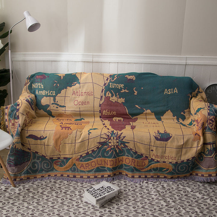 Decorative Map Throw Blanket