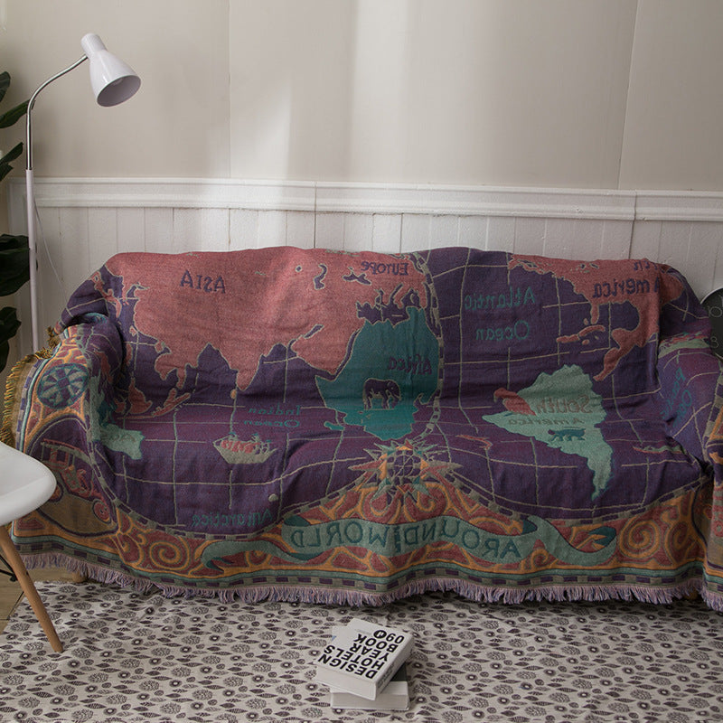 Decorative Map Throw Blanket