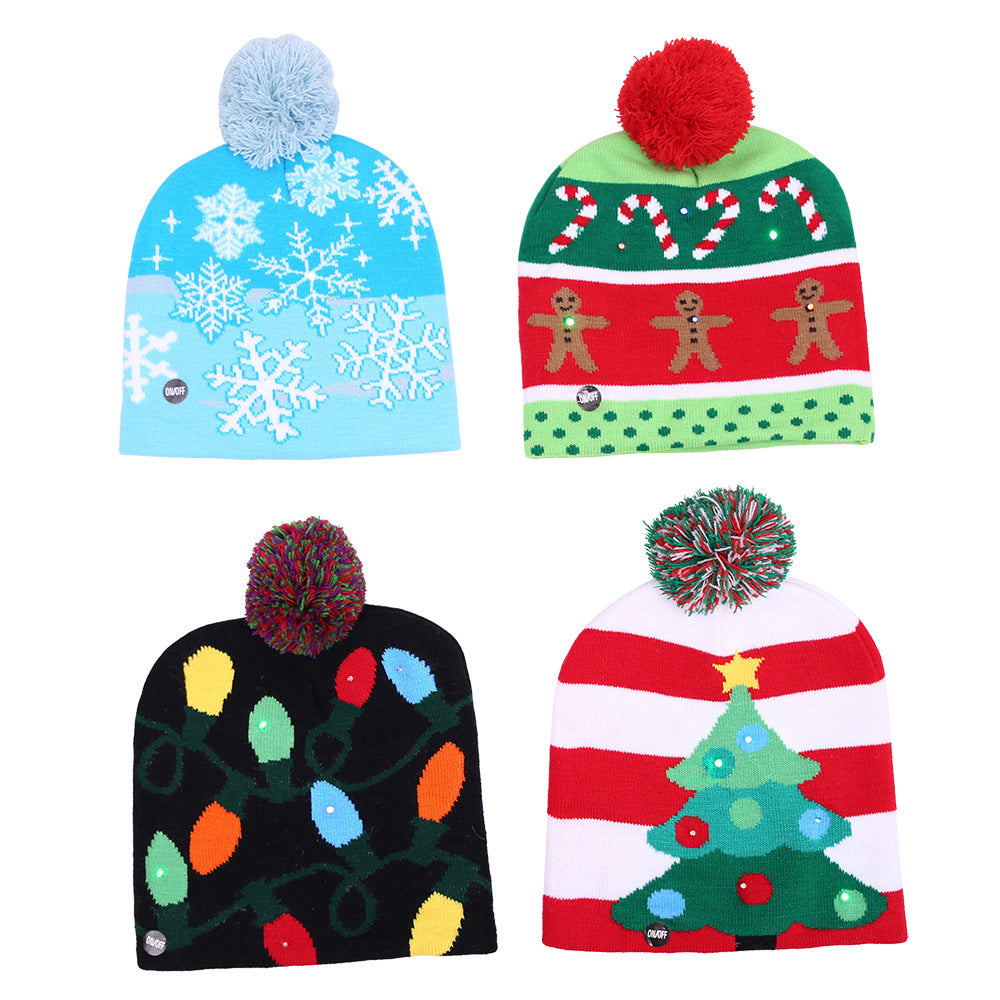 BowLift | Christmas Decoration Knitted LED Light Cap Christmas Tree Snowman Adult Child Hat