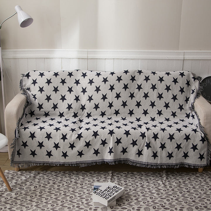 Star Patterned Woven Throw Blanket