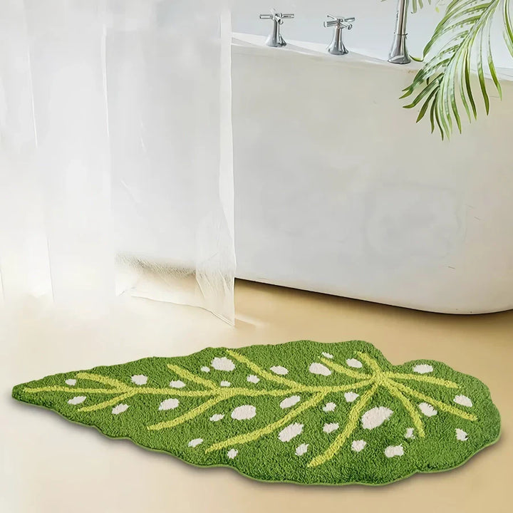 BowLift | Irregular Plush Spotted Begonia Leaf Area Rug for Living Room