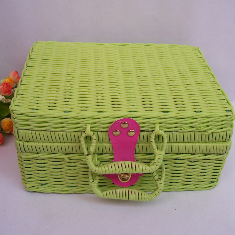 Versatile Handwoven Wicker Storage Box Bowlift