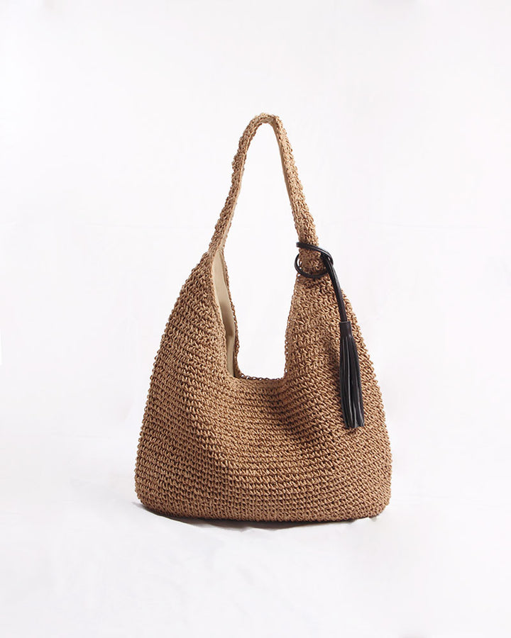 Handcrafted and Stylish Shoulder Bag with Decorative Tassel Detail Bowlift