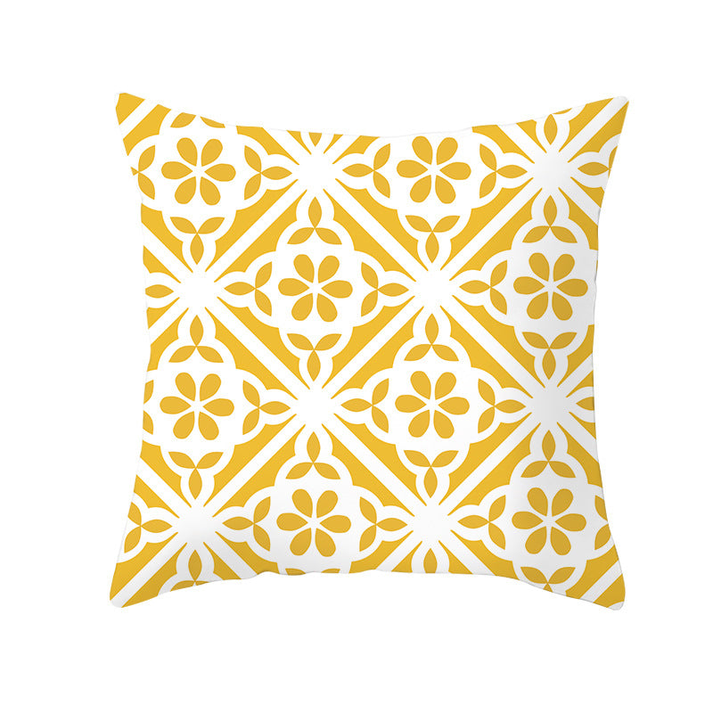 Decorative Tile-Pattern Throw Pillow Cover