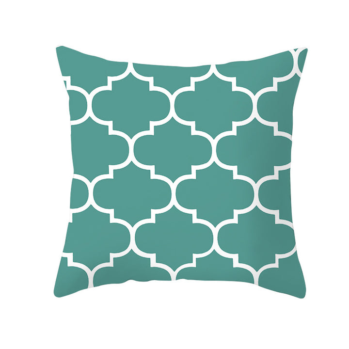 Decorative Tile-Pattern Throw Pillow Cover