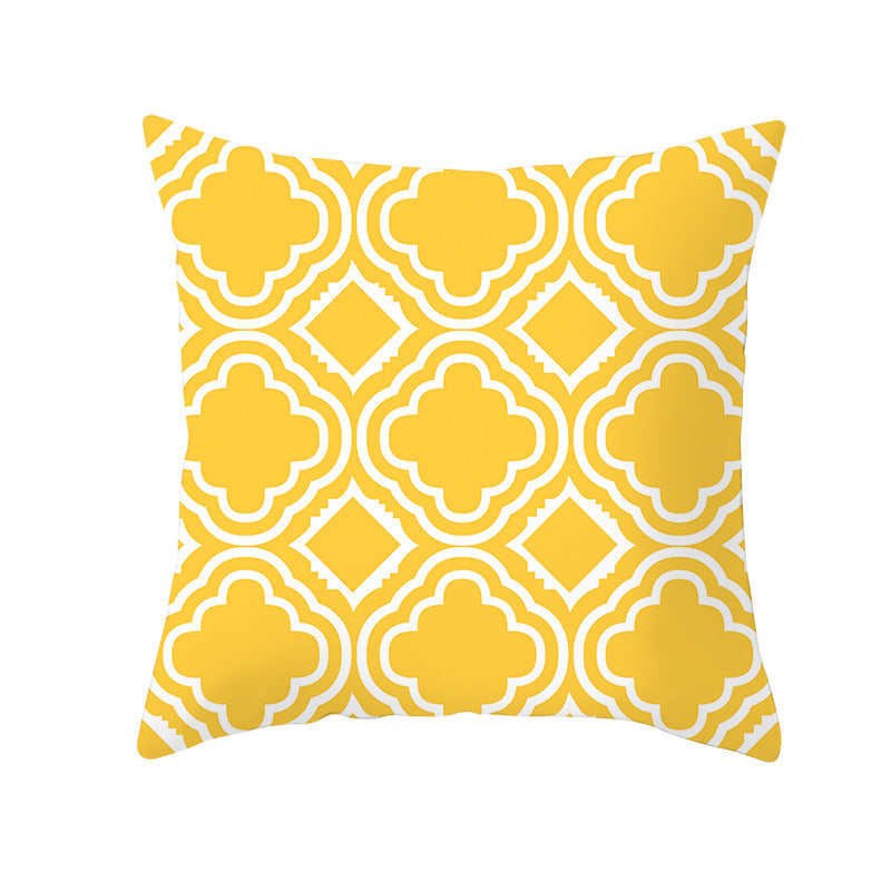 Decorative Tile-Pattern Throw Pillow Cover