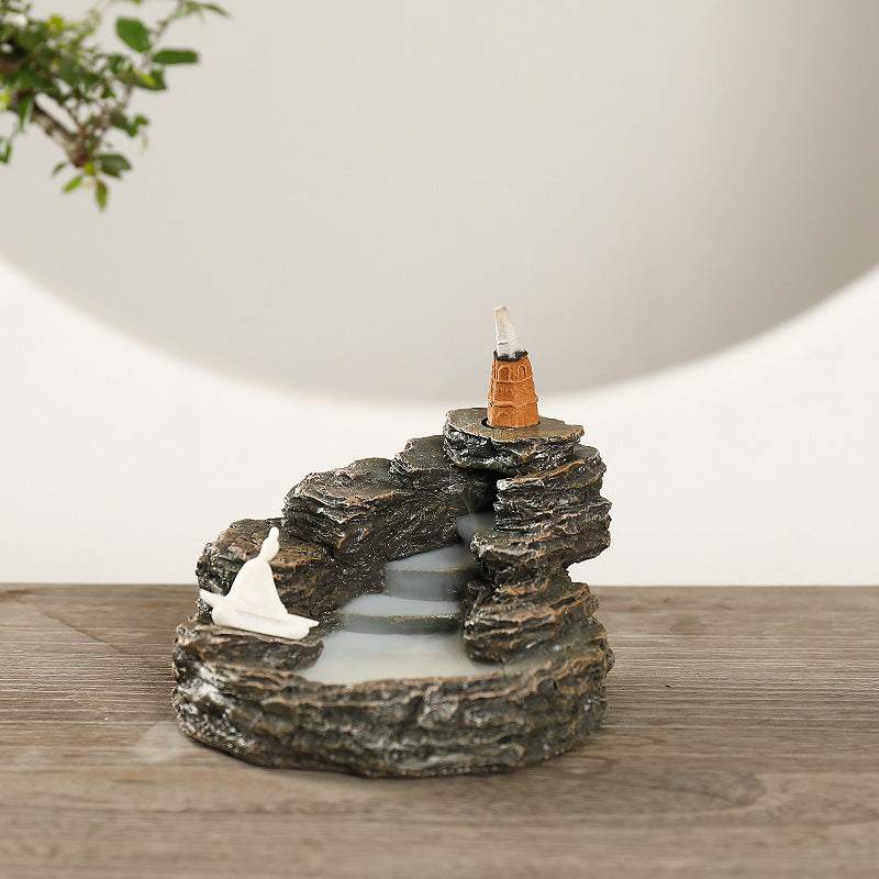 Rock-Themed Incense Waterfall Holder