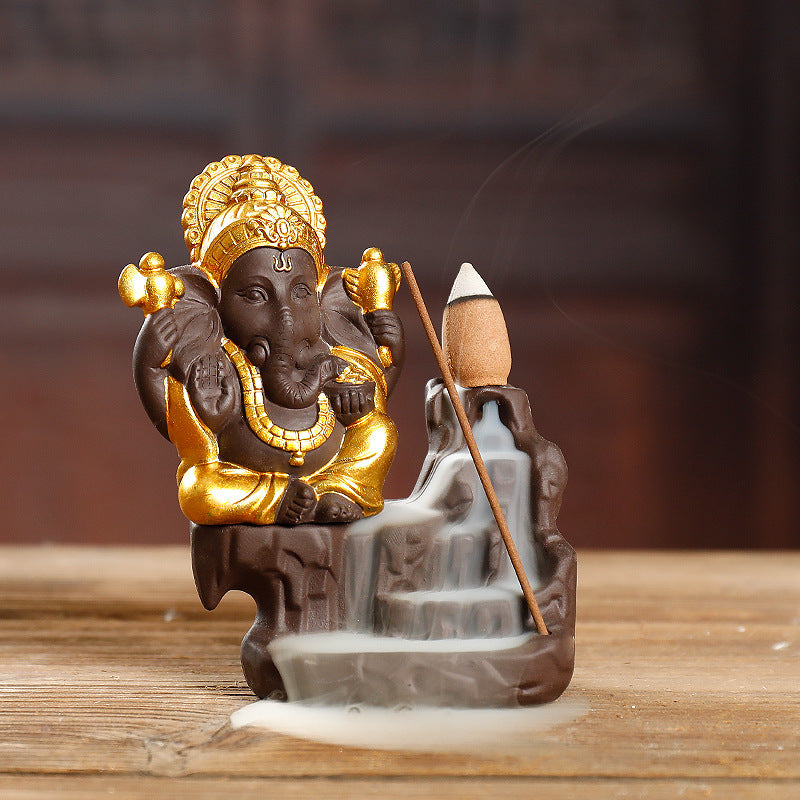 Decorative Ganesh Waterfall Incense Holder