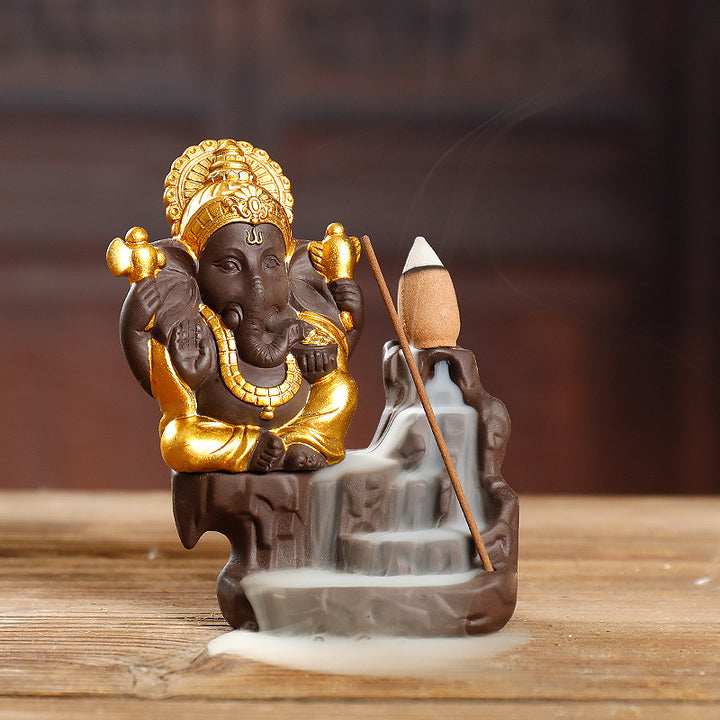 Decorative Ganesh Waterfall Incense Holder