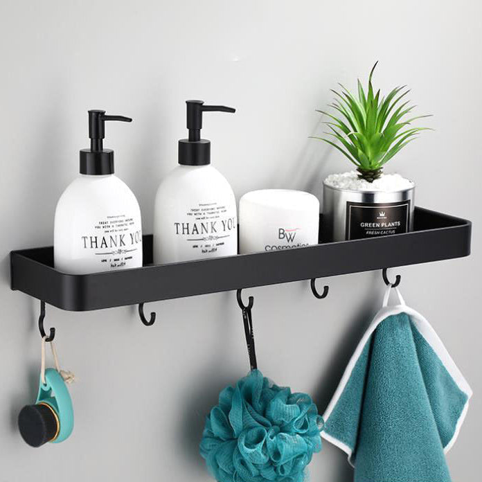 Kellan Wall-mounted Bathroom Shelf Black | Bowlift