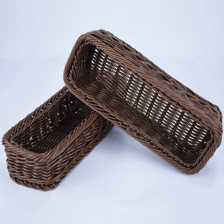 Stylish Woven Rectangular Serving Tray Bowlift