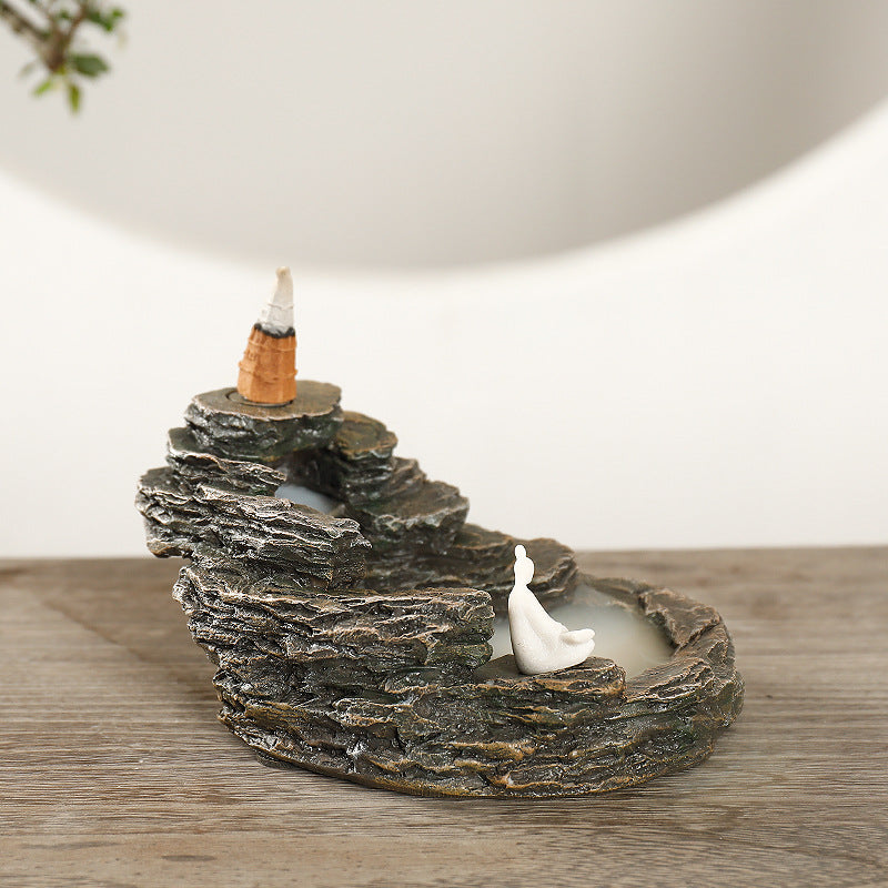 Rock-Themed Incense Waterfall Holder