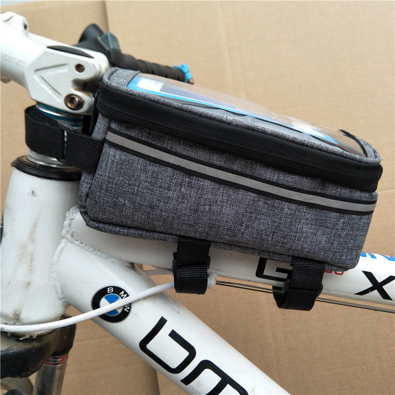 touchscreen top tube bike bag with waterproof compartment and reflective strip Bowlift