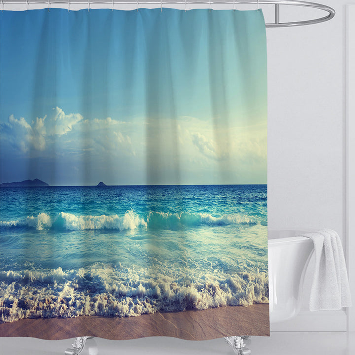 Beach-Themed Shower Curtain Bowlift