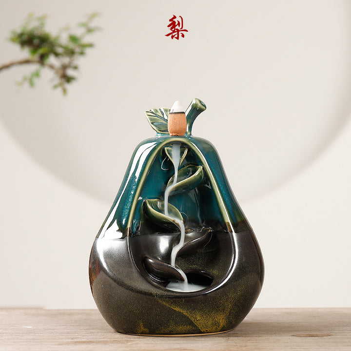 Nature-inspired ceramic incense waterfall