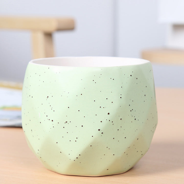 Textured Geometric Ceramic Plant Pot Bowlift