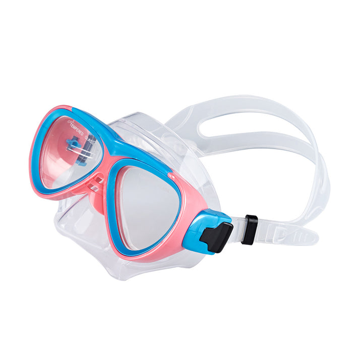 Diving mask with elastic adjustment and anti-fog technology Bowlift
