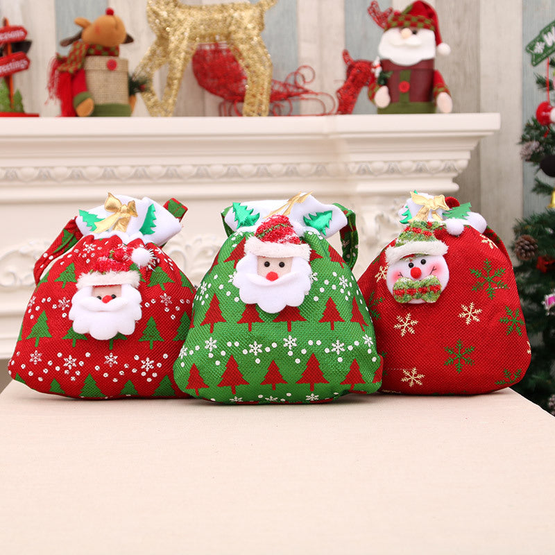 Festive Santa Drawstring Gift Bag Bowlift