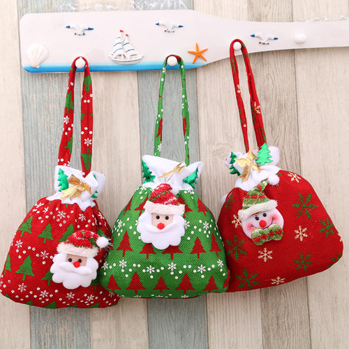 Festive Santa Drawstring Gift Bag Bowlift