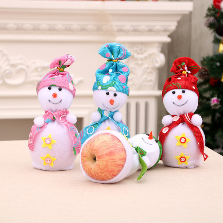 Decorative Plush Snowman Figurine Bowlift