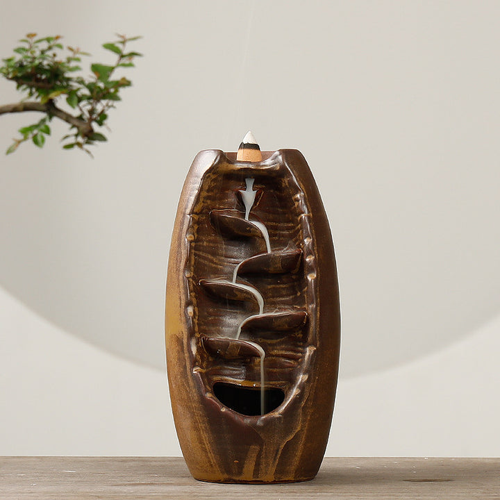 Elegant Ceramic Waterfall Incense Burner
