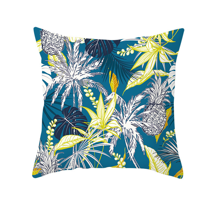 Tropical Pineapple Print Cushion Cover with Hidden Zipper