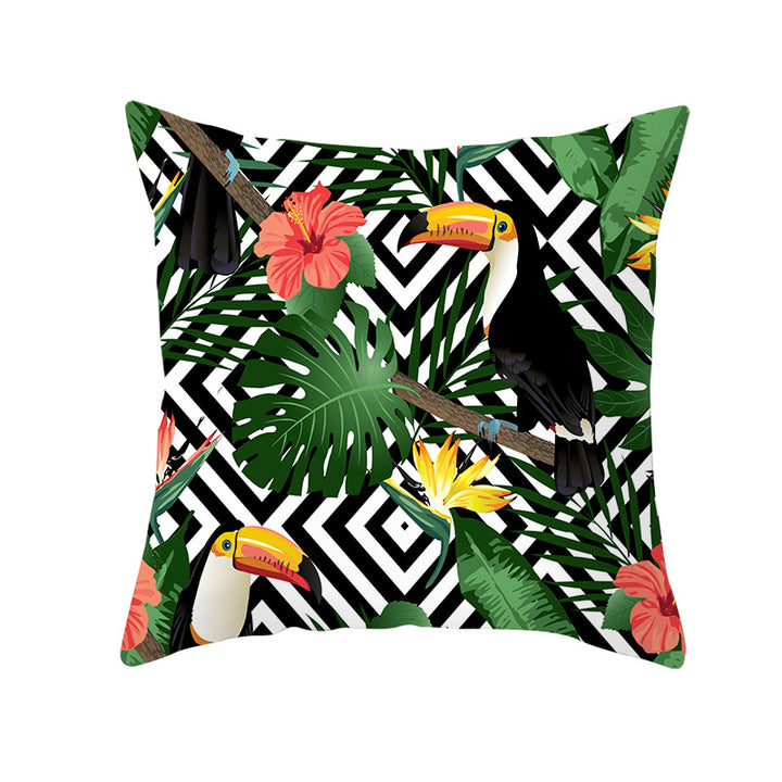 Tropical Pineapple Print Cushion Cover with Hidden Zipper