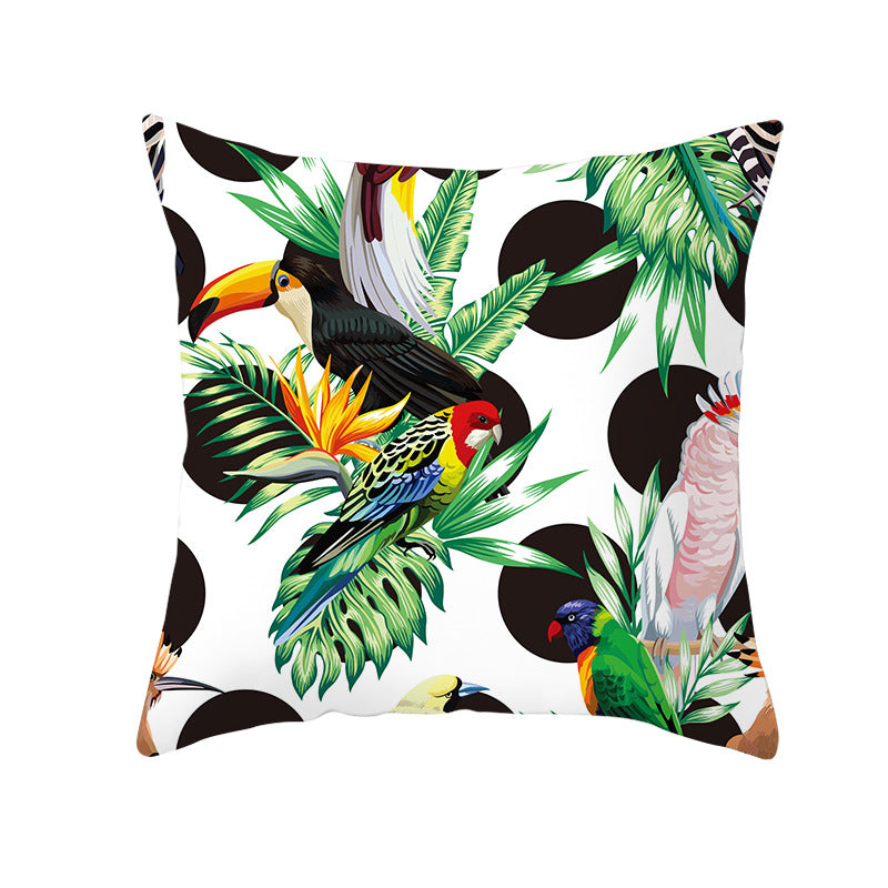 Tropical Pineapple Print Cushion Cover with Hidden Zipper