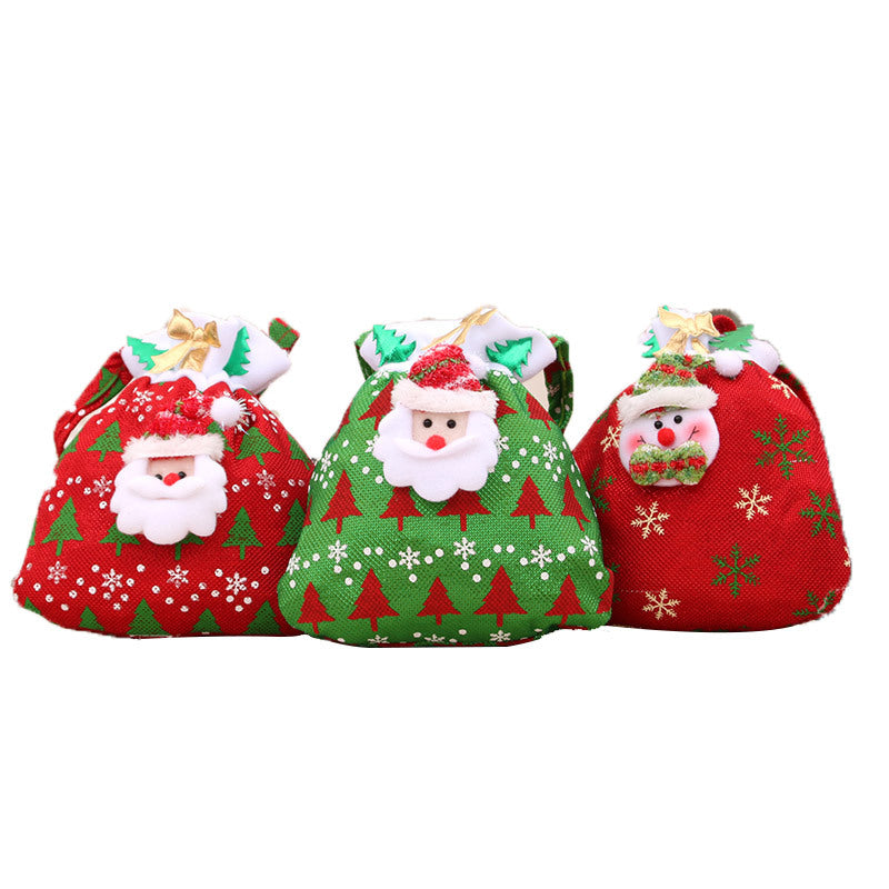 Festive Santa Drawstring Gift Bag Bowlift