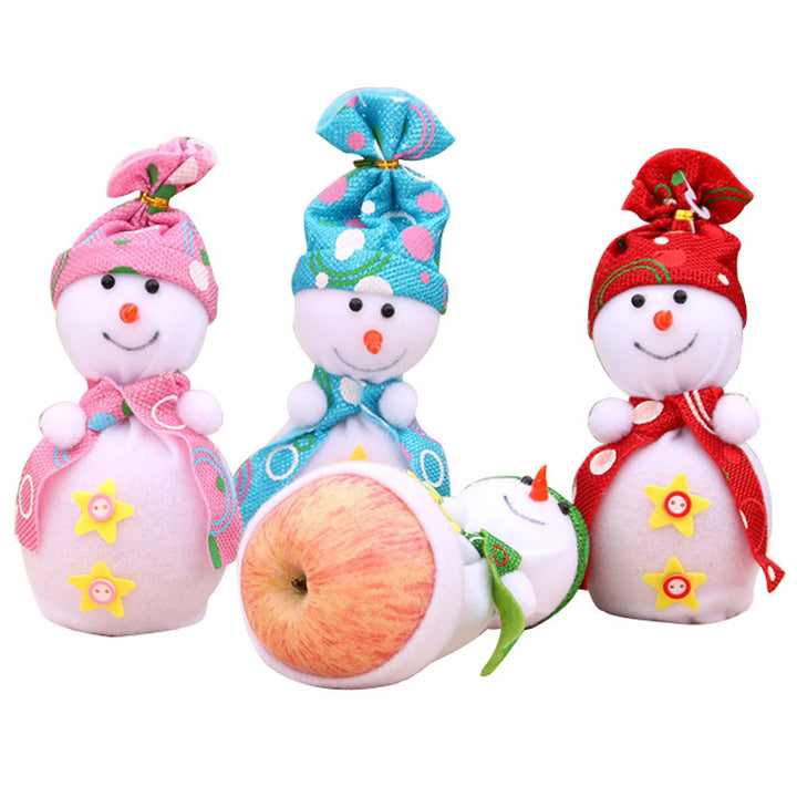 Decorative Plush Snowman Figurine Bowlift