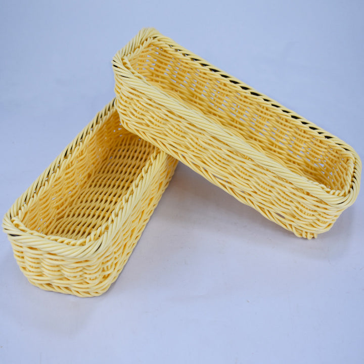 Stylish Woven Rectangular Serving Tray Bowlift