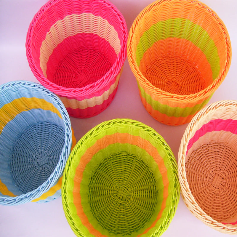 Colorful Woven Storage Basket Bowlift