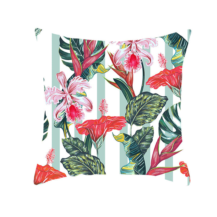Tropical Pineapple Print Cushion Cover with Hidden Zipper